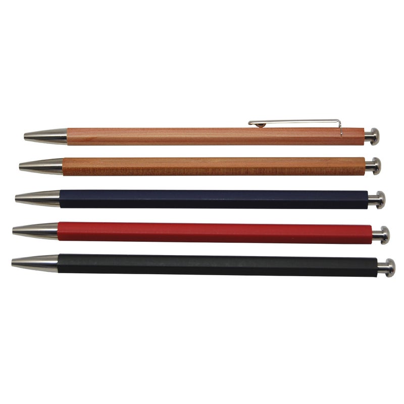 Kitaboshi 2.0mm Mechanical Pencil, Wooden Barrel with Pocket Clip, #1 B, Black Lead, 1ea (OTP-680NCP), natural wood color w/clip - Image 3
